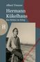 "Albert Vinzens: Hermann Kükelhaus. Ein Dichter im Krieg." Ein Mann lehnt an einem Geländer, im Freien., Buch