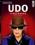 "UDO LINDENBERG GEBURTSTAGSEDITION" steht vorne; Porträt eines Mannes mit Hut und Sonnenbrille, dunkelroter Hintergrund., Buch