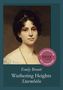 Weltliteratur neu inspiriert. Emily Brontë, Wuthering Heights, Sturmhöhe. Ein Gemälde einer Frau vor dunkelbraunem Hintergrund., Buch