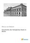 Marcus Von Niebuhr: Geschichte der Königlichen Bank in Berlin, Buch