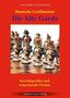 Cover eines Buches: "Deutsche Großmeister - Die Alte Garde", Schachfiguren in Militäruniformen, roter Hintergrund., Buch