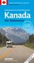 „Entdeckertouren mit dem Wohnmobil: Kanada. Der Südwesten“ zeigt ein Wohnmobil auf einer Straße in einer Berglandschaft., Buch