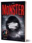 Text: "KYO MONSTER LIVE", "ALLE SCHAUEN ZU", "THRILLER". Illustration: Verhülltes Gesicht eines Mädchens, düsterer Stil., Buch