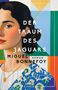 "DER TRAUM DES JAGUARS. MIGUEL BONNEFOY. ROMAN. EISELE." Eine farbenfrohe Illustration zeigt eine Frau im Profil., Buch