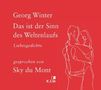 „Georg Winter, Das ist der Sinn des Weltenlaufs, Liebesgedichte, gesprochen von Sky du Mont.“ Illustration: tanzendes Paar., CD