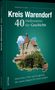 „Kreis Warendorf, 40 Meilensteine der Geschichte“ von Johannes W. Glaw. Abbildung einer alten Kirche mit rotem Dach., Buch