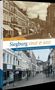 Buchcover: "Siegburg einst & jetzt" von Jens Kröger. Historische und aktuelle Straßenszene, Gebäude im Hintergrund., Buch