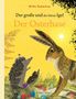 „Der große und der kleine Igel: Der Osterhase“. Illustration: Igel begrüßen einen Hasen, bunte Eier am Boden.