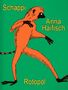 Text: "Schappi", "Anna Haifisch", "Rotopol". Illustration: Ein aufrecht gehender, orangefarbener Lemur vor grünem Hintergrund., Buch