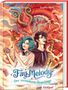 Titel: "Fay Melody: Der verzauberte Feuerjunge". Oben links: Anastasia Braun, rechts: Sophia Moog. Illustration mit Drachen., Buch