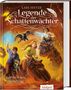 Buchtitel: "Legende der Schattenwächter". Untertitel: "Jagd nach dem Gjallarhorn". Cover zeigt zwei Jugendliche auf Kreaturen., Buch