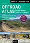 "BEST OF - Ausgabe 2026, OFFROAD ATLAS, Die 455 besten Trails in 13 Ländern, TVV Touristik Verlag." Im Hintergrund Natur- und Offroad-Motive., Buch