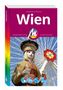 „Wien“, „Annette Krus-Bonazza“, „Michael Müller Verlag“. Statue vor Riesenrad, bunte Blume im Hintergrund.