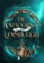 "Die Kartografin von Edinburgh" von Nina Wirths. Goldene Verzierungen, mit einem Gebäude und stilisierten Details., Buch