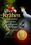 Text: „Über Krähen und andere (scheinbar) intelligente Lebewesen. Michael Baum.“ Illustrationen von Papageien und Krähe., Buch