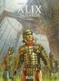 „ALIX SENATOR“, „ATLANTIS“. Soldaten in antiken Rüstungen stehen beeindruckt in einer großen, steinernen Struktur., Buch
