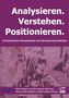 "Analysieren. Verstehen. Positionieren." Feministische Perspektiven auf rechte Extreme. Graffiti einer Person im lilafarbenen Stil., Buch