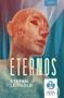 Text: ROMAN, ETERNOS, STEFAN LEITHOLD, ULTRA VIOLETT VERLAG. Eine abstrakte Illustration eines Kopfes, umgeben von Blau., Buch