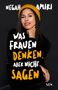 Negah Amiri, Was Frauen denken, aber nicht sagen. Frau mit gelber Mütze und dunklem Hintergrund., Buch