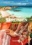 **Unterwegs auf SARDINIEN**  
Das Reisebuch  
Oben: Küstenlandschaft, unten: farbenfrohe Trachten mit Silberverzierungen., Buch