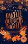 "Oakfell Autumn Nights", "Pumpkin Pies & Promises", "Mimi Heeger", "Moon Notes". Illustration mit Herbstblättern und Lichterketten., Buch