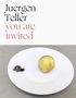 Text: "Juergen Teller you are invited".  
Ein Teller mit einer gelben Frucht und einer Schnecke darauf., Buch