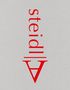 Der Text "steidl" ist in rot senkrecht auf grauem Hintergrund angeordnet und bildet ein Logo., Buch