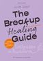 Text: Julia Wolf, The Breakup Healing Guide, #wiederbeimir. Illustration: Hand mit Stift. Hintergrund lila., Buch