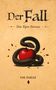 „Der Fall: Das Epos Satans“ von F.M. Faraz. Illustration: Schlange umwickelt leuchtend roten Apfel., Buch