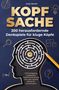 Titel: "Kopfsache". Untertitel: "200 herausfordernde Denkspiele für kluge Köpfe". Silhouette mit Labyrinth., Buch