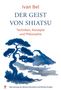 Ivan Bel: DER GEIST VON SHIATSU. Techniken, Konzepte und Philosophie. Aquarell von einem blauen Baum und Berg.