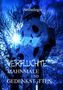 Texte: "Anthologie", "Verfluchte Mahnmale und Gedenkstätten". Ein aufrecht stehendes Steinkreuz vor einem Baum im blauen Licht., Buch