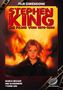 Text: Stephen King, Die Filme von 1976-1989. Bild: Ein Kind vor Flammenhintergrund, darunter Namen von Autoren. Filmrolle-Design., Buch