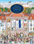 Eine farbenfrohe Illustration zeigt ein belebtes Universitätsgebäude vor schneebedeckten Bergen und einem blauen Himmel., Buch