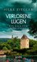 Der Text "Silke Ziegler, Verlorene Lügen, Ein Fall für Sina Engel, Kriminalroman". Eine Burg vor bewölktem Himmel., Buch