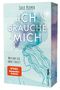 "Ich brauche mich" von Jule Pieper. "Wer bin ich ohne Stress?" Illustration: Frau mit fließendem Haar vor blauen Aquarellflecken., Buch