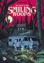 Text: "Jacopo Starace, The Devil in the Smiling Woods." Nacht, Wohnmobil, drei Personen, bewaldete Umgebung, unheimlicher Mond., Buch