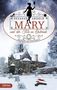 "Mary und der Tote im Schrank" von Susanne Arnold, ein Krimi aus Oxfordshire. Vor verschneitem Landhaus mit Grabsteinen., Buch