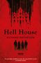 „Hell House“ von Richard Matheson. Vier Silhouetten vor schlossartiger Struktur, roter Hintergrund., Buch