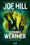 "DER INTERNATIONALE BESTSELLERAUTOR JOE HILL STRANGE WEATHER VIER NOVELLEN" in Weiß, mit unheimlichen Motiven: Schädel, Vögel., Buch