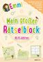 Emmi, Mein großer Rätselblock, Ab 6 Jahren. Bunte Schrift, kindliche Illustrationen, Rätselaufgaben, Tiere. GerthMedien-Logo., Buch