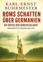 Roman "Roms Schatten über Germanien" von Karl-Ernst Buhrmester. Statue mit Schwert vor bewölktem Himmel. Verlag: DeBehr., Buch