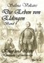 Titel: "Die Erben von Eldingen, Band 4". Untertitel: "Krieg und Liebe". Historische Szene mit Rittern und brennendem Haus., Buch