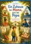 Titel: Ein Zuhause bei Mama, eins bei Papa. Mutter links, Vater rechts, Kind in der Mitte, auf dem Weg zwischen zwei Häusern., Buch