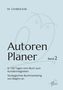 "Autoren Planer Band 2" steht auf hellblauem Hintergrund. Eine feine Skizze einer Eule ist im Hintergrund zu sehen., Buch