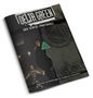 Text: "DELTA GREEN", "DAS STATIC-PROTOKOLL", "Recherchen und Enthüllungen für Unmögliche Landschaften". 

Magazincover mit düsterem Design., Buch