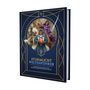 "STURMLICHT WELTENFÜHRER" steht auf einem blauen Buchcover mit goldenen Verzierungen und drei Figuren in einem Kreis., Buch