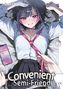 "Convenient Semi-friend" steht groß. Anime-Mädchen liegt lächelnd mit Smartphone, das 20:09 zeigt., Buch