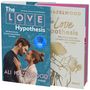 Text: "Ali Hazelwood, the Love Hypothesis, Die theoretische Unwahrscheinlichkeit von Liebe". Illustration: Ein Paar küsst sich., Buch