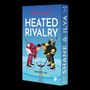 "Heated Rivalry" von Rachel Reid. Eishockey-Spieler in rot-blau und gelb-schwarz in Startposition, blauer Hintergrund.